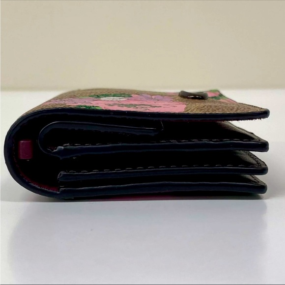 Coach Floral Print Wallet - Brown and Pink Crossbody - Picture 5 of 16